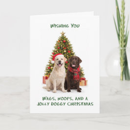 Labrador Honden Kerstmis Feestdagen Kaart