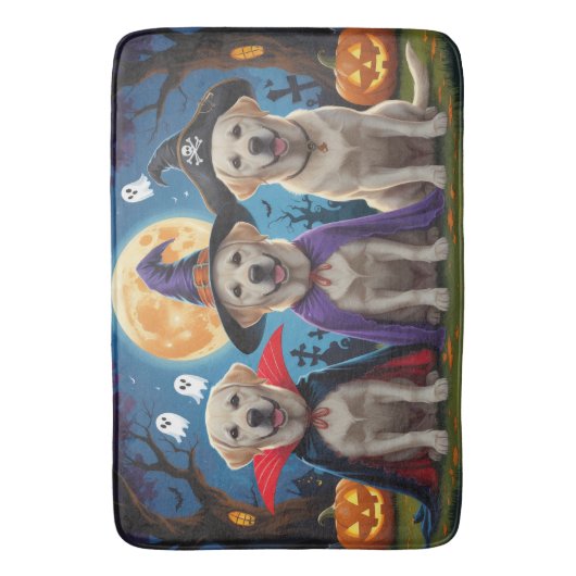Labrador Honden Pompoen Halloween Grappig Badmat (Voorkant Verticaal)