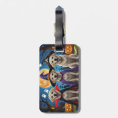 Labrador Honden Pompoen Halloween Grappig Bagagelabel (Achterkant verticaal)