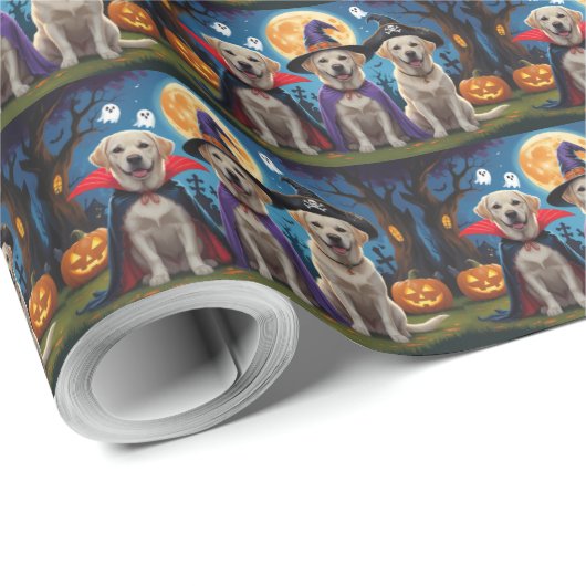 Labrador Honden Pompoen Halloween Grappig Cadeaupapier (Rol Hoek)