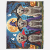 Labrador Honden Pompoen Halloween Grappig Fleece Deken (Voorkant)
