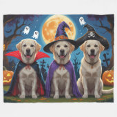 Labrador Honden Pompoen Halloween Grappig Fleece Deken (Voorkant (Horizontaal))