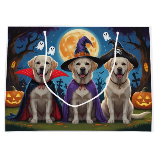 Labrador Honden Pompoen Halloween Grappig Groot Cadeauzakje (Voorkant)