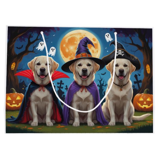 Labrador Honden Pompoen Halloween Grappig Groot Cadeauzakje (Achterkant)