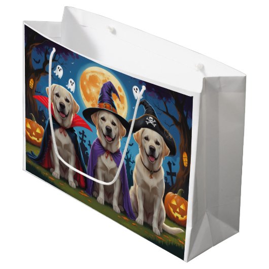 Labrador Honden Pompoen Halloween Grappig Groot Cadeauzakje (Voorkant Gekanteld)