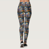 Labrador Honden Pompoen Halloween Grappig Leggings (Achterkant)