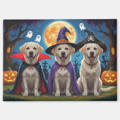 Labrador Honden Pompoen Halloween Grappig Magneet (Voorkant)