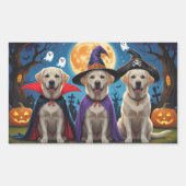 Labrador Honden Pompoen Halloween Grappig Rechthoekige Sticker (Voorkant)