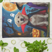 Labrador Honden Pompoen Halloween Grappig Theedoek (Gevouwen)