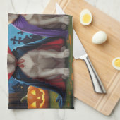 Labrador Honden Pompoen Halloween Grappig Theedoek (Quarter Fold)