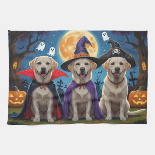 Labrador Honden Pompoen Halloween Grappig Theedoek