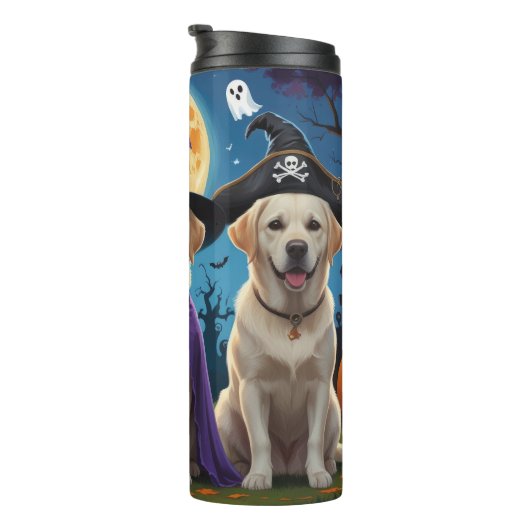 Labrador Honden Pompoen Halloween Grappig Thermosbeker (Geroteerd rechts)