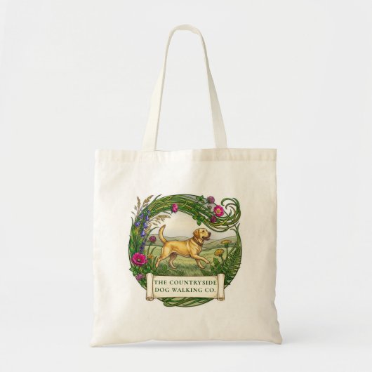 Labrador-honden uitlaten Aangepaste Logo Tote Tas (Voorkant)