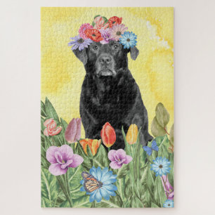 Labrador hondenbloemen legpuzzel