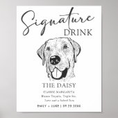 Labrador Hondenbruiloft Handtekening Drink Teken Poster (Voorkant)
