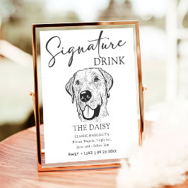 Labrador Hondenbruiloft Handtekening Drink Teken Poster