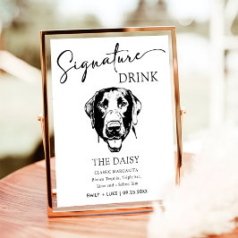 Labrador Hondenbruiloft Handtekening Drink Teken Poster