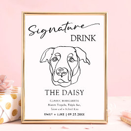 Labrador Hondenbruiloft Handtekening Drink Teken Poster
