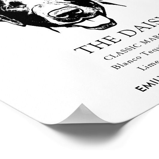 Labrador Hondenbruiloft Handtekening Drink Teken Poster (Hoek)