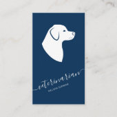 Labrador hondenkop minimalistisch dierenarts blauw visitekaartje (Voorkant)