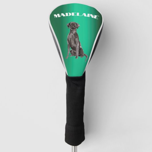 Labrador Hondenliefhebber groen persoonlijk Golfheadcover (Voorkant)