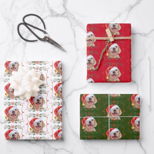 Labrador Hondenpatroon Kerstmis Inpakpapier Vel (Voorkant)