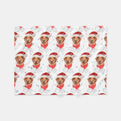 Labrador Hondenras Kerstmis Fleece Deken (Voorkant (Horizontaal))