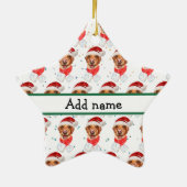 Labrador Hondenras Kerstmis Keramisch Ornament (Achterkant)