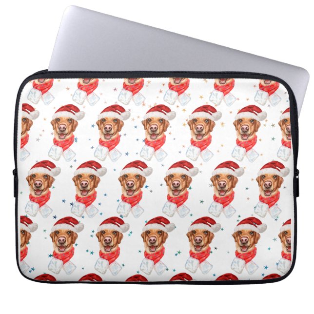 Labrador Hondenras Kerstmis Laptop Sleeve (Voorkant)