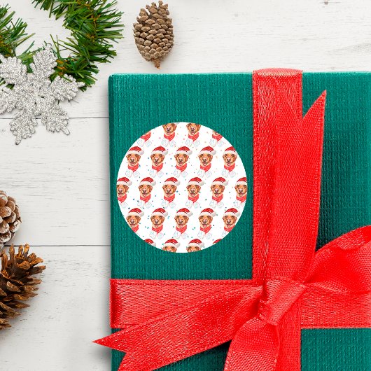 Labrador-hondenras Kerstmis Ronde Sticker