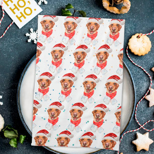 Labrador-hondenras Kerstmis Theedoek