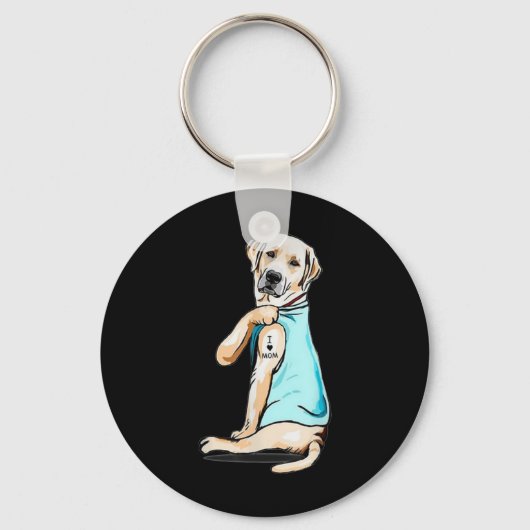 Labrador-hondentattoo Ik hou van mama Moederdag-li Sleutelhanger (Voorkant)