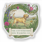 Labrador-hondenuitlater Aangepaste Logo Vinyl Stic Sticker (Voorkant)