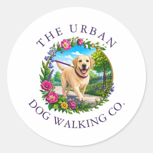 Labrador Hondenuitlater Trainer Ronde Sticker (Voorkant)