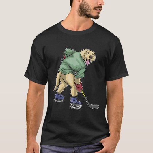 Labrador IJshockey stick T-shirt (Voorkant)