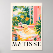 Labrador in bad, Matisse stijl hond kunst print, Poster (Voorkant)