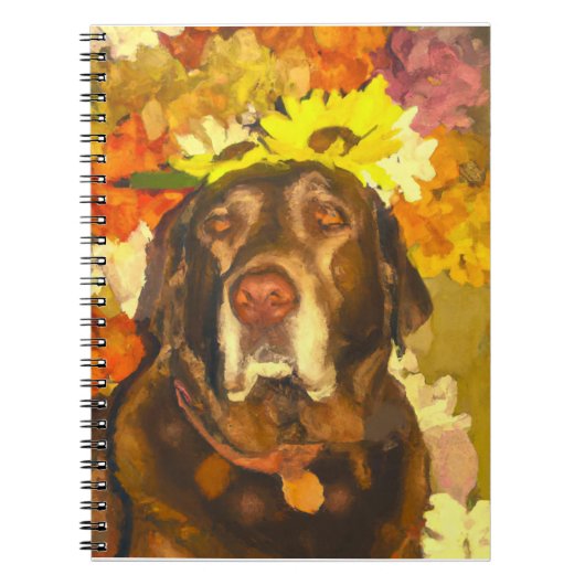 Labrador in de bloemen notitieboek (Voorkant)