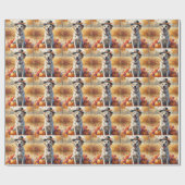 Labrador in herfstbladeren Thanksgiving kunst Cadeaupapier (Vlak)