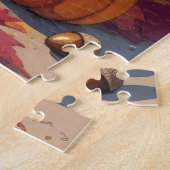 Labrador in herfstbladeren Thanksgiving Kunst Legpuzzel (Zijkant)