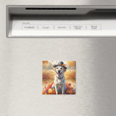 Labrador in Herfstbladeren Thanksgiving Kunst Magneet (Insitu (Vaatwasser))