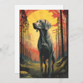 Labrador in het bos tijdens zonsondergang feestdagenkaart (Voorkant / Achterkant)