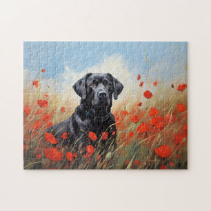 Labrador in papavers legpuzzel