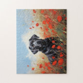 Labrador in papavers legpuzzel (Verticaal)