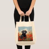 Labrador in papavers tote bag (Voorkant (product))
