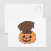 Labrador in Pumpkin Cute Dogs Happy Halloween Briefkaart (Voorkant / Achterkant)