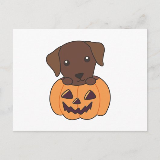 Labrador in Pumpkin Cute Dogs Happy Halloween Briefkaart (Voorkant)