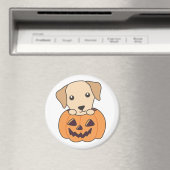 Labrador in Pumpkin Cute Dogs Happy Halloween Magneet (Insitu (Vaatwasser))