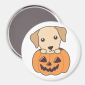 Labrador in Pumpkin Cute Dogs Happy Halloween Magneet (Voorkant / Achterkant)