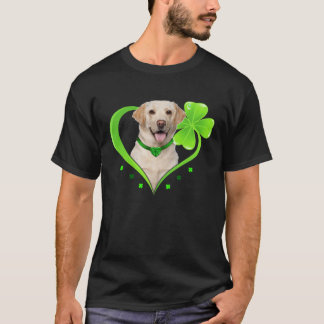 Labrador in Shamrock Heart St Patricks Day Dog T-shirt