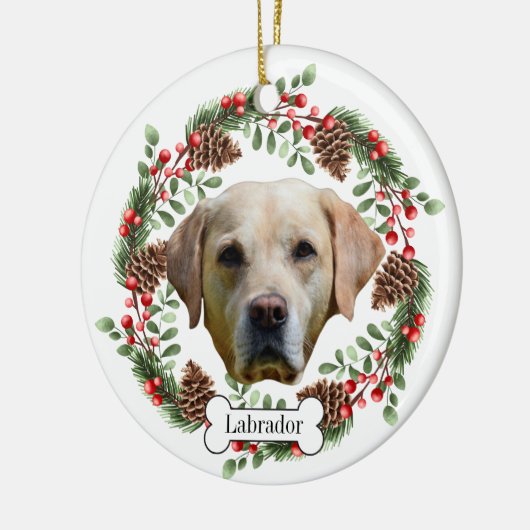 labrador keramisch ornament (Links)